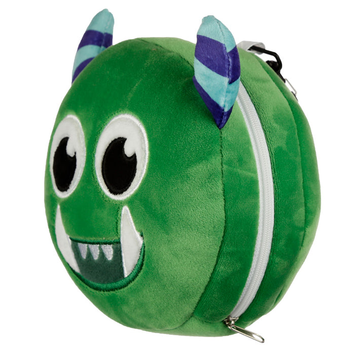 Relaxeazzz Green Monster Round Plush Travel Pillow & Eye Mask