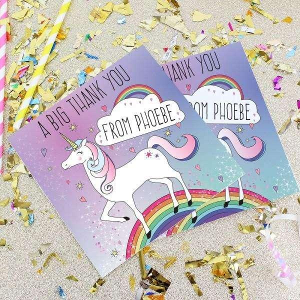 Personalised Unicorn Party Invitations - Myhappymoments.co.uk