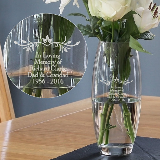 Personalised Sentiments Glass Vase - Free UK Delivery - Myhappymoments.co.uk