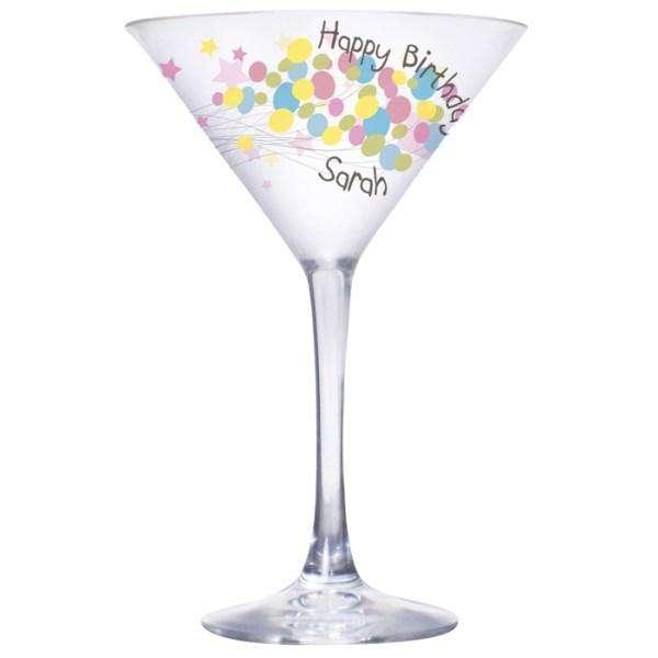 Personalised Birthday Balloon Cocktail Glass - Myhappymoments.co.uk
