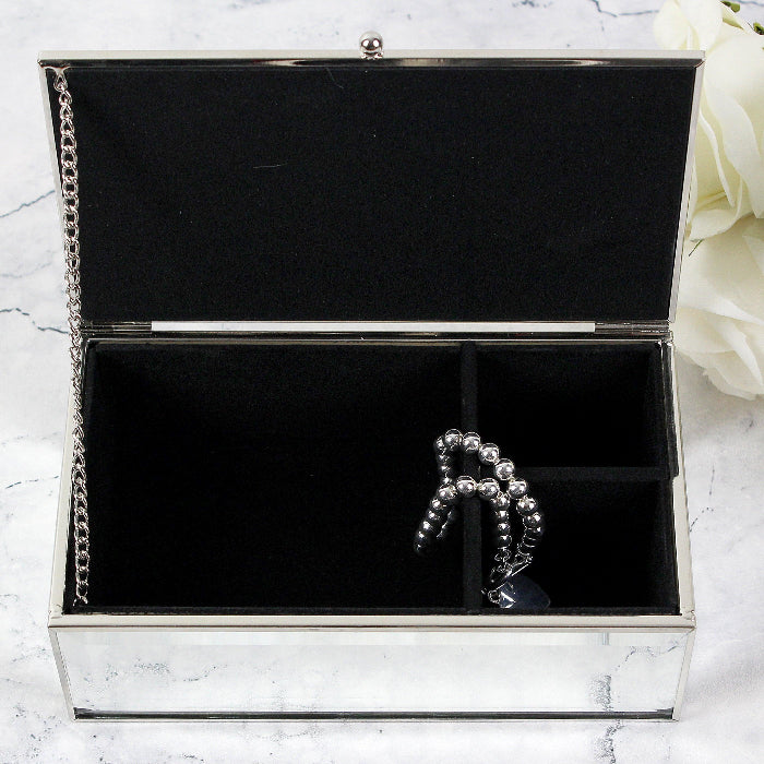 Engraved Mirrored Lined Jewellery Box
