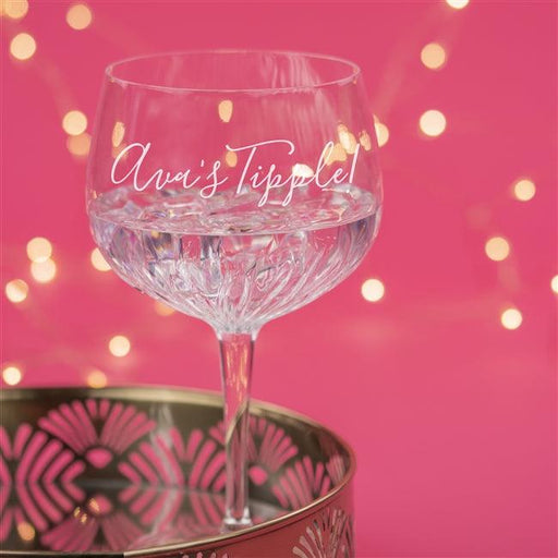 Personalised Crystal Cut Gin Copa De Balon Glass - Myhappymoments.co.uk