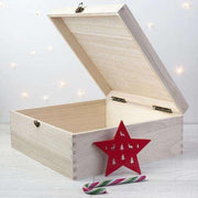 Personalised All Wrapped Up Design Wooden Christmas Eve Box