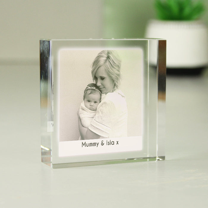 Personalised Photo Upload Crystal Token Block