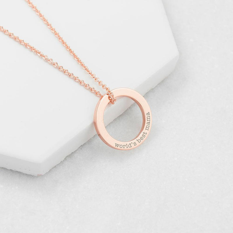 Personalised Family Ring Necklace -  18ct Rose Gold
