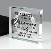Personalised Truly Blessed Christening Glass Gift Plaque