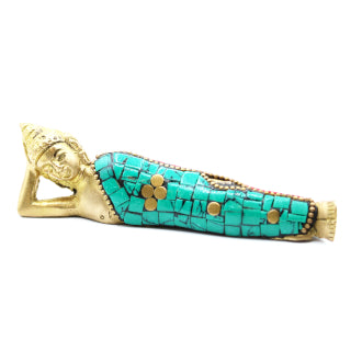 Hand Crafted Brass Reclining Buddha Figurine