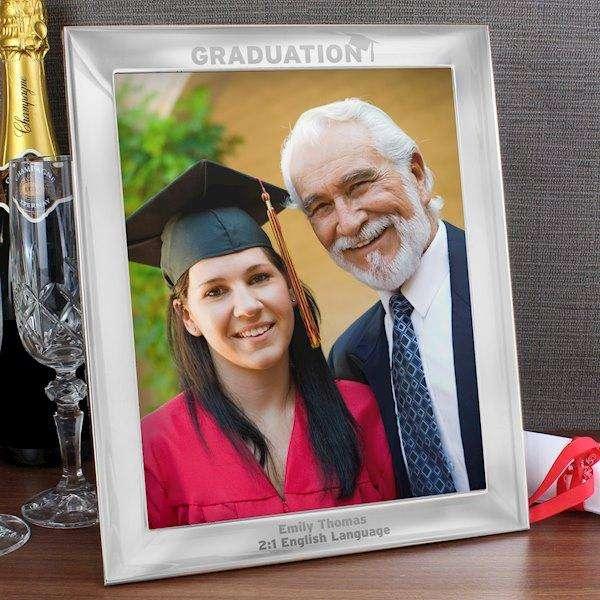 Personalised Graduation Photo Frame Silver 8x10 - Myhappymoments.co.uk