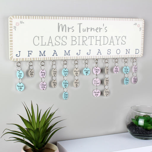 Custom Family Calendar Board With Discs - Planner Birthday Reminder Sign