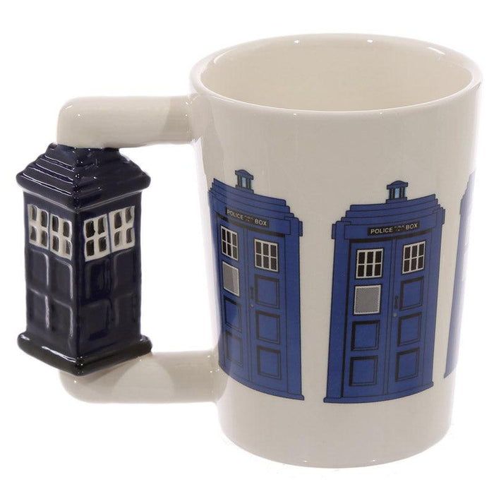 Police Box Ceramic Shaped Handle Mug
