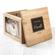 Personalised Wedding Oak Photo Keepsake Cube Box - Myhappymoments.co.uk