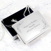 Personalised Swirl Rectangular Jewellery Box