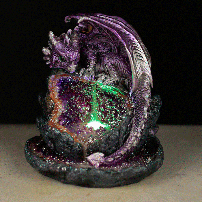 Crystal Cave Baby Dragon LED Backflow Incense Burner