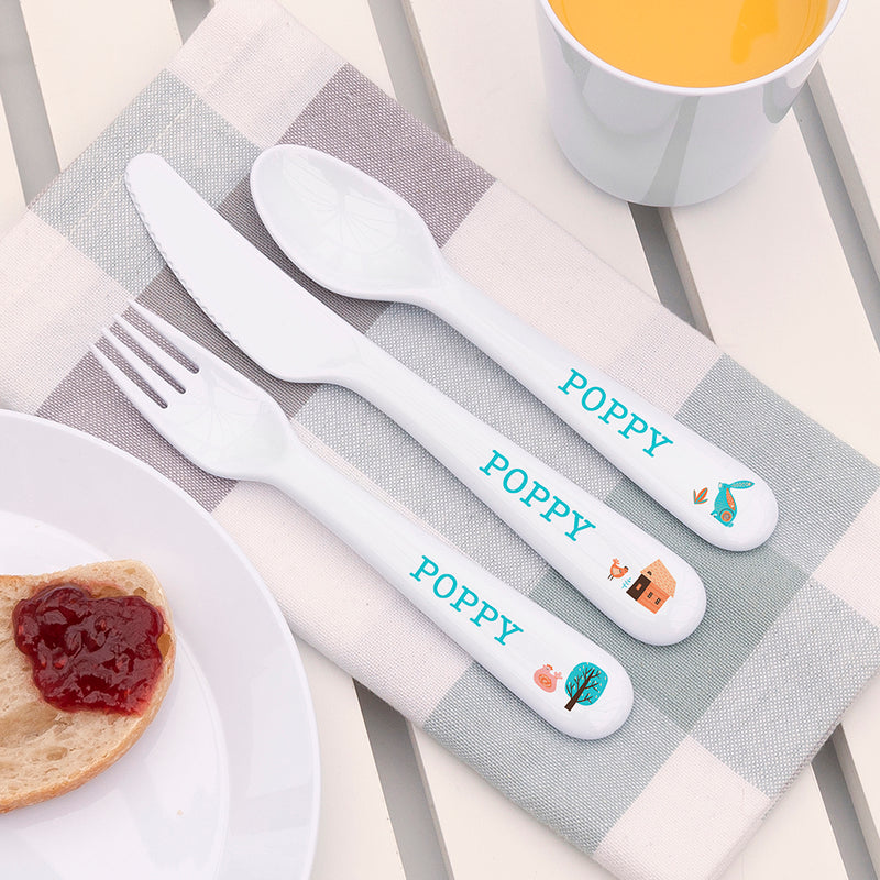 Personalised Children's Scandi Summer Cutlery Set