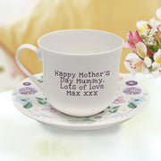 Personalised Peppa Pig Floral Cup & Saucer