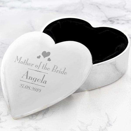 Personalised Decorative Wedding Mother of the Bride Heart Trinket Box - Myhappymoments.co.uk