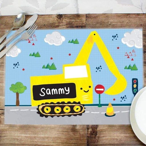 Personalised Digger Placemat - Myhappymoments.co.uk