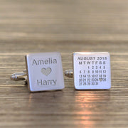 Personalised Names & Wedding Date Cufflinks