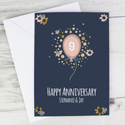 Personalised Rose Gold Balloon Card