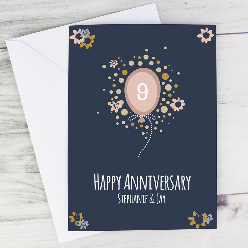 Personalised Rose Gold Balloon Card