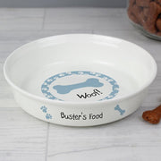 Personalised Blue Dog Bone Design Bowl - Myhappymoments.co.uk