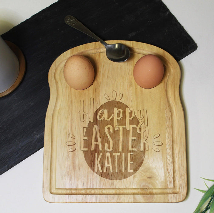 Personalised Happy Easter Egg and Soldiers Board