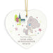 Personalised Tiny Tatty Teddy Christening Ceramic Heart Decoration - Myhappymoments.co.uk