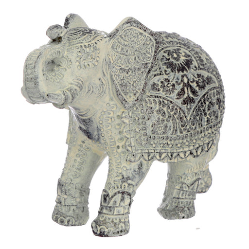 Thai Brushed White Elephant Feng Shui Symbol Figurine