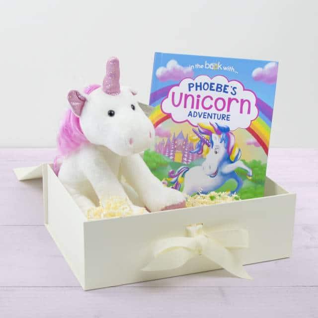 Personalised Unicorn Story Book and Plush Toy Gift Set
