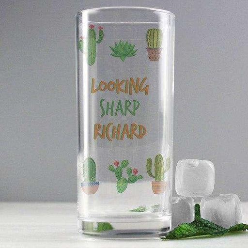Personalised Cactus Hi Ball Glass - Myhappymoments.co.uk