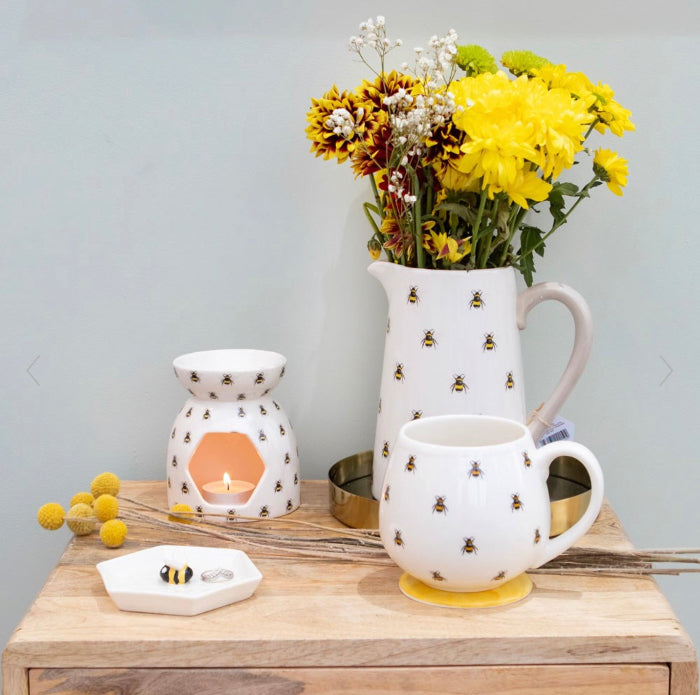 Bee Print Rounded Mug - Bee Lover Gift