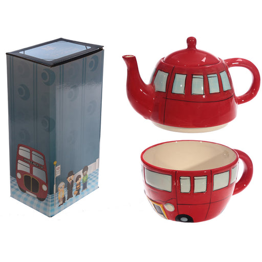 Routemaster London Red Bus Teapot and Cup Set for 1 - Myhappymoments.co.uk
