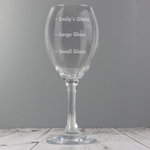Personalised Measures Wine Glass 