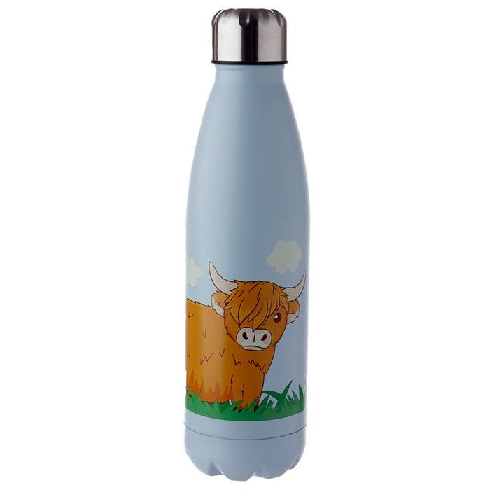 Highland Coo Cow Insulated Drinks Bottle 500ml