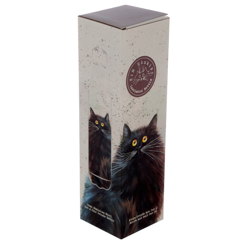 Kim Haskins Black Cat Reusable Stainless Steel Hot & Cold Drinks Bottle