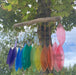 Rainbow Leaf Recycled Glass Driftwood Wind Chime