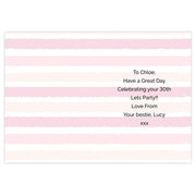 Personalised Gold and Pink Stripe Birthday Age Card