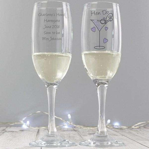 Personalised Hen Do Toast Flute Pack of 10 - Myhappymoments.co.uk