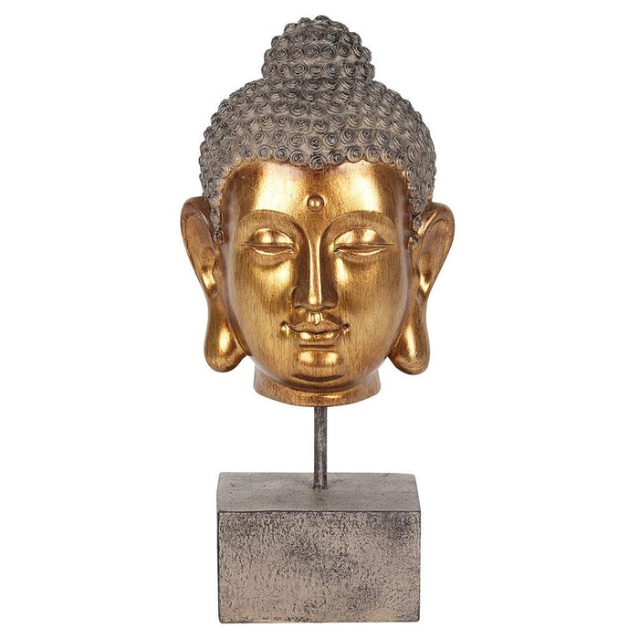 Gold Finish Buddha Head on Stand