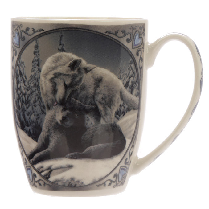 Lisa Parker Snow Kisses Wolf Design Porcelain Mug - Myhappymoments.co.uk
