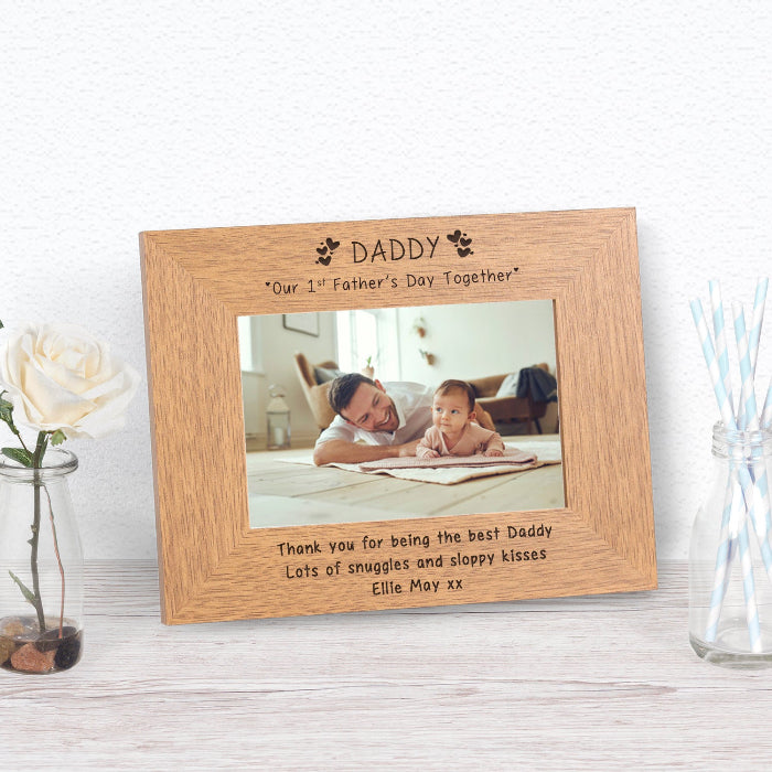 Engraved Daddy Our 1st Fathers Day Together Photo Frame