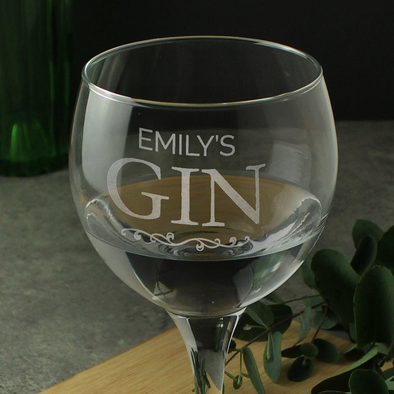 Engraved Gin Balloon Glass