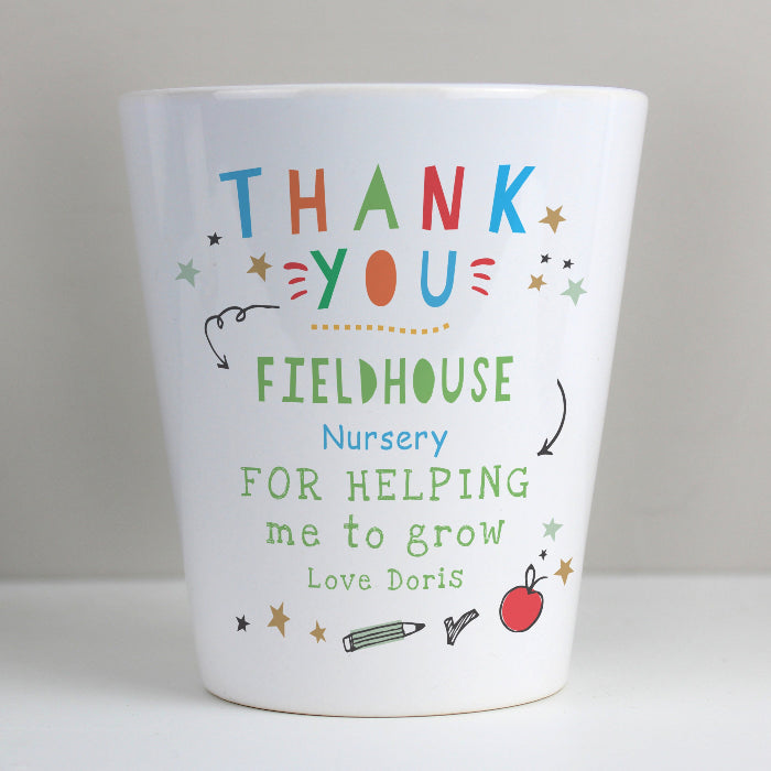 Personalised Thank You Teacher Plant Pot Gift