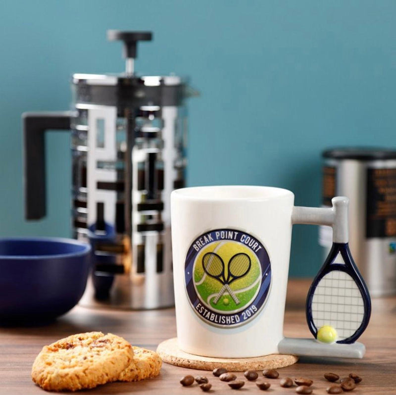 Tennis Ceramic Shaped Handle Mug