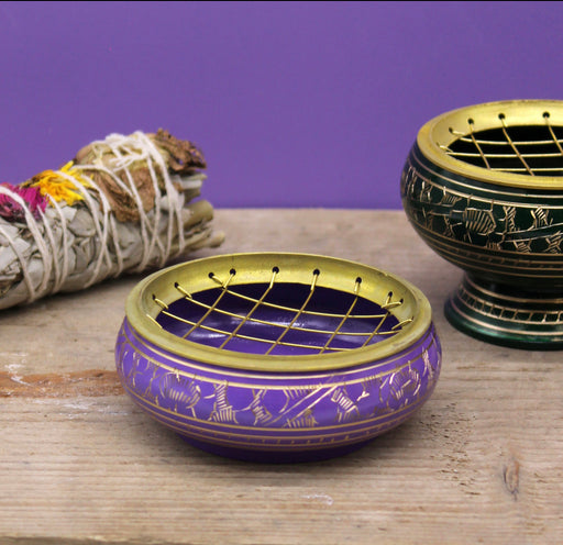 Chakra Charcoal Incense Burner Jar - Crown