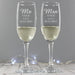 Personalised Mr & Mrs Pair of Champagne Flutes