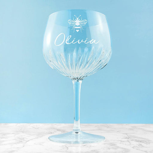 Personalised Crystal Bee Gin Goblet Glass