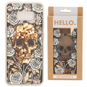 Skulls & Roses Glitter Phone Case Fits Samsung 8 - Myhappymoments.co.uk