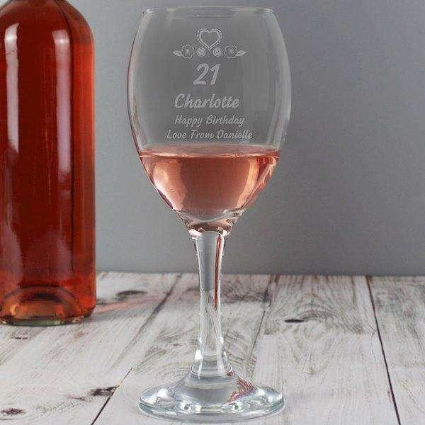 Engraved Birthday Age Wine Glass