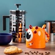Novelty Monster Orange Upside Down Ceramic Shaped Mug